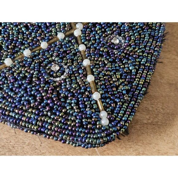Vintage Mini Micro Beaded Purse Evening Bag With Beaded Strap - Picture 8 of 8
